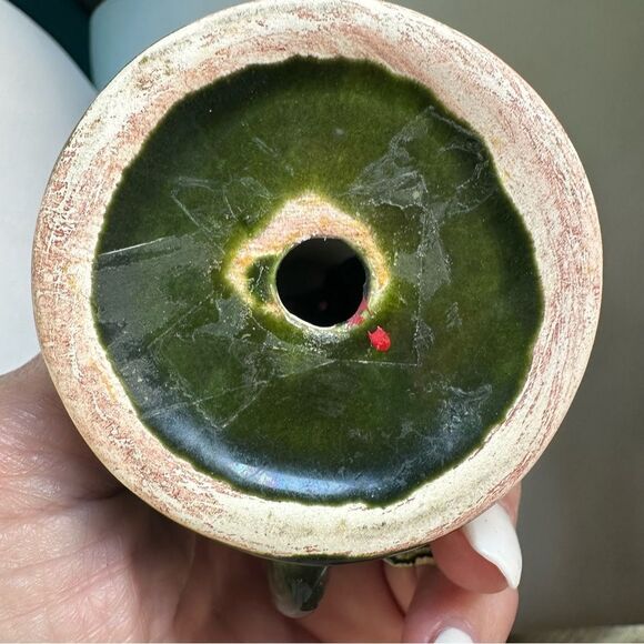 VINTAGE GREEN RED CANDLE HOLLY & BERRIES SALT & PEPPER SHAKERS PAIR Christmas - Picture 5 of 5